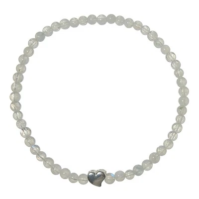 Mondstein Armband - Regenbogen-Mondstein Armband - 925 Silber Herz DD109 - Bild 1 von 4