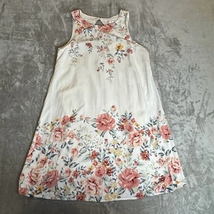 Xhilaration ärmelloses Blumen Swing Kleid Boho Medium Schlüsselloch Rücken - Bild 1 von 7