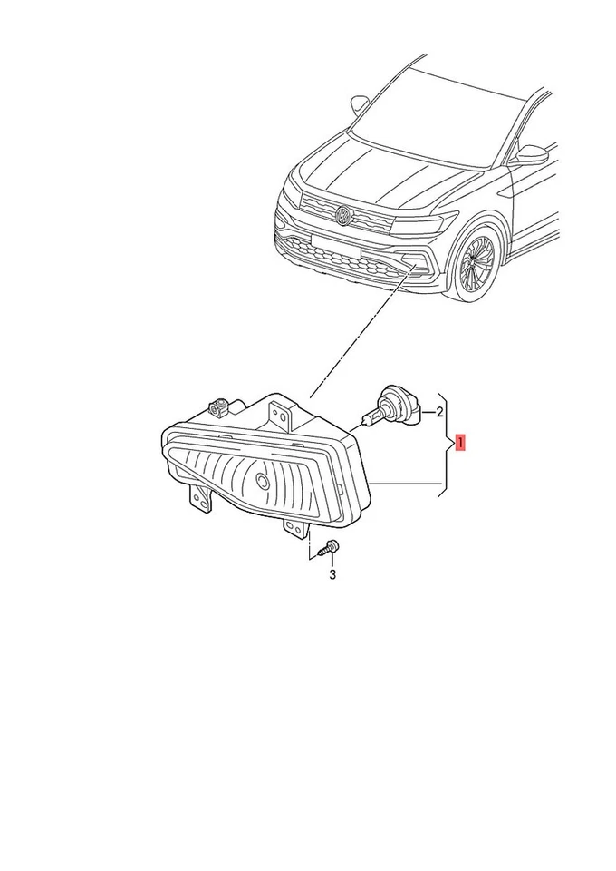 Genuine VW Taigun CW1 Halogen fog lamp Left 6JR941699 - Image 1 of 1