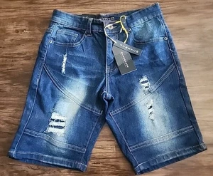 M SOCIETY Kinder Jungen Denim Stretch Distressed Jeansshorts Größe 14 Neu  - Bild 1 von 7