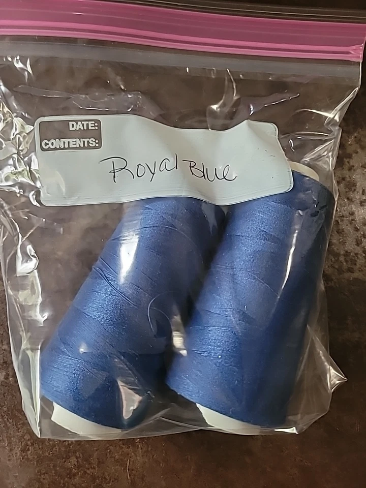  Overlock Thread Cones • Color: Royal Blue . Lot Of 2 - Image 1 of 1