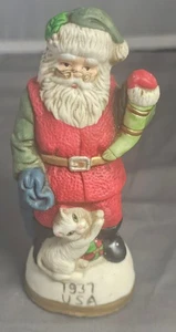 Vintage Weihnachtsmann 1937 USA handbemalt Keramik 5,5" Retro Weihnachtsdeko - Bild 1 von 5