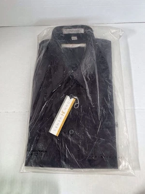 Men’s John Henry Wrinkle Free French Poplin Size 16 32/33 Black NWT - Image 1 of 3