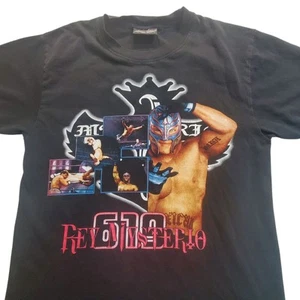 Vintage Rey Mysterio 619 T-Shirt Wrestling WWE Tee Black Medium Rock Chang WWF - Picture 1 of 10