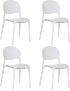 Kit 4 Sillas Polipropileno Cocina BAR Restaurante Interno Exterior Blanco 150ro - Imagen 1 de 4