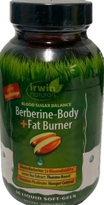 Irwin Naturals Blood Sugar Balance Berberine-Body + Fat Burner 56 Softgels 12/25 - Picture 1 of 2