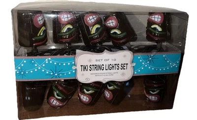 Set Of 10 Blow Mold Tiki String Lights Set Indoor/Outdoor NEW! - Image 1 of 4