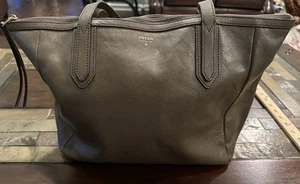 Fossil Sydney Tote Shopper Bag Purse Large Taupe Zip Soft Leather Great Cond. - Picture 1 of 13