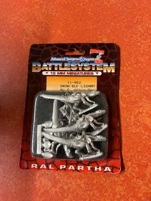 Sistema de batalla Ral Partha AD&D 15 mm Drow Elf Lizard, 11-962 Dungeons Dragons Elves Foto 1 de 2