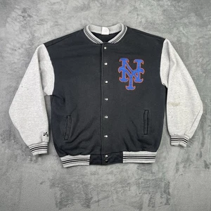 Vintage New York Mets Jacket Mens XL Majestic Bomber USA Made 90s Snap MLB - Picture 1 of 17