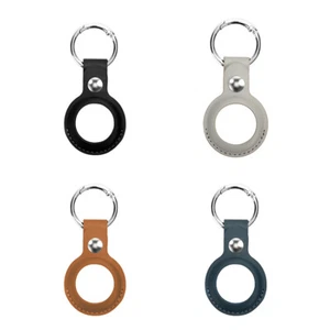 Laser 4-Pack Vegan Leather AirTag Key Rings - Durable & Chic - Picture 1 of 7