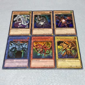 Yugioh ägyptischer Gott Karten Slifer Obelisk Ra blaue Augen weißer Drache rote Augen Set - Bild 1 von 1