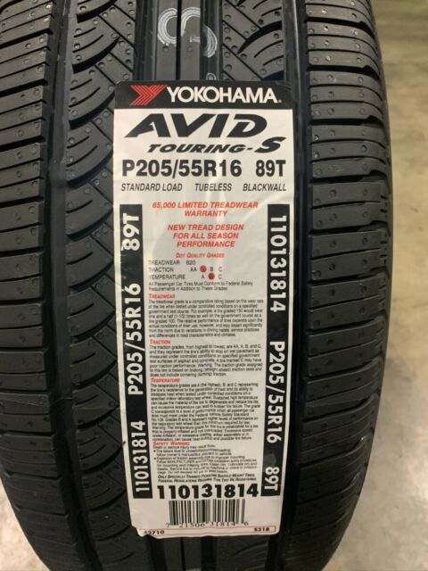 ✓ Yokohama AVID ASCEND GT Touring Radial Tire-205:55R16 91H