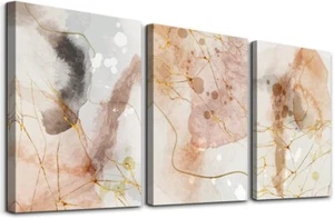 Boho Abstrakt Leinwand Wandbild, 3 Stück - Bild 1 von 6