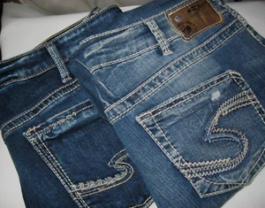 SILVER JEAN Jeans 2 Pair FLUID DENIM Boyfriend VERY NICE ONLY WORN ONCE EUC - Picture 1 of 14