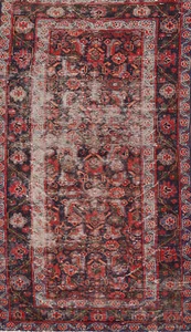Antique Navy Blue Handmade Mahal Traditional Rug Wool Carpet 4x7 - Picture 1 of 23