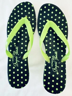 Flip Flop Judi Flowers for Bonjour Flourette Small Heel Lime Green L - Image 1 of 4