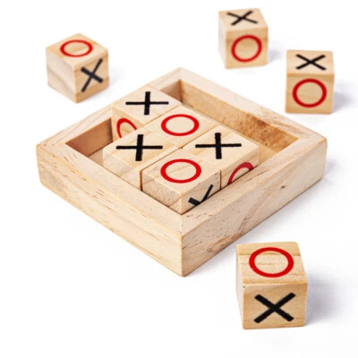Bigjigs Toys Wooden Mini Noughts & Crosses Travel Games, Stocking Filler, Gift - Image 1 of 4