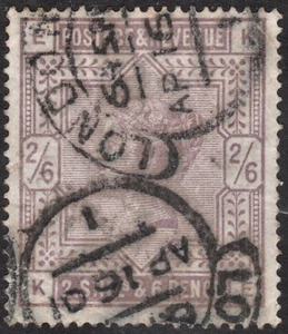 1883/4 SG179 2/6 DEEP LILAC WMK LARGE ANKER LATE LONDON OVAL (KE) - Bild 1 von 2