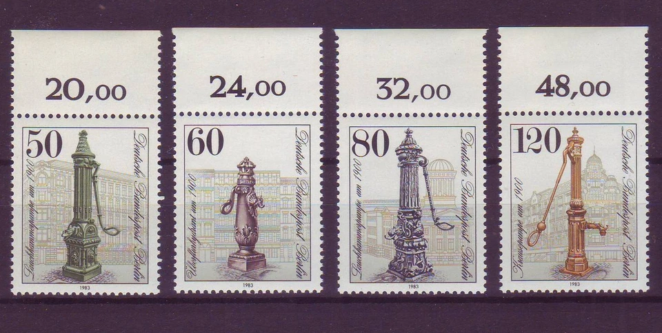 4 SELLOS ALEMANIA-BERLÍN, 1983 | BOMBAS de AGUA | Yvert 650/3 MNH - Imagen 1 de 1