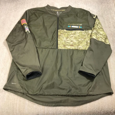 Nike Miami Dolphins Jacket Salute To Service Half Zip Pullover Mens 3XL XXXL Cover