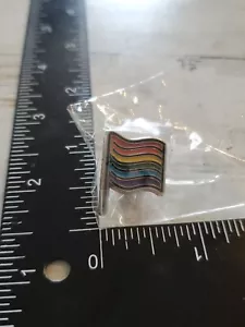 Pride Rainbow Wavy Flag Hat Cap lapel Enamel Pin Tq - Picture 1 of 2