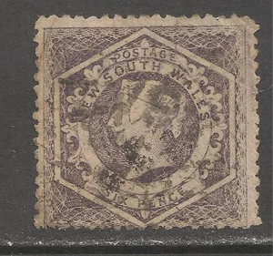 New South Wales #40 (A12) F USED - 1860 6p Queen Victoria  - Picture 1 of 1