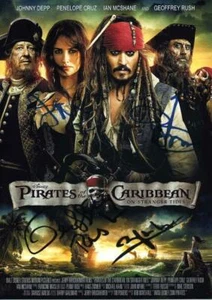 PIRATEN DER KARIBIK 4 BESETZUNG PP SIGNIERT FOTO POSTER 12" X 8" A4 JOHNNY DEPP - Bild 1 von 1