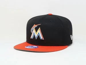 New Era 950 Boys Girls Cap Miami Marlins 2Tone Black Orange Youth Snapback Cap - Picture 1 of 5