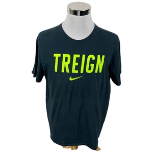 Nike Treign Shirt Mens XL Black Neon Green Short Sleeve Athletic Cut - Picture 1 of 14