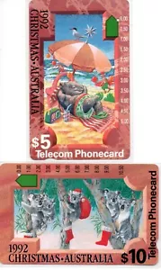 Telecom One Hole Phonecards - Christmas 1992 - Picture 1 of 2