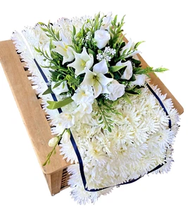 Ataúd Spray Funeral Homenaje Manta Ataúd Topper Flores de Seda Artificial 3 pies - Imagen 1 de 8