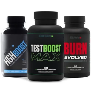 Sculptnation Test Boost Max & Burn Evolved & Human Grow Hormone Fat Weight Loss - Picture 1 of 24