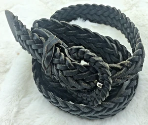 FÜNFSTRANG GEFLOCHTENER schwarzer Ledergürtel ML 38" lang passt 30-35 Argentinien - Bild 1 von 14