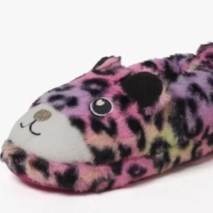 Dearfoams 4 Pantofole per Bambini Peyton Animali Slip On Zoccoli Casa Ciabatta Gatto Leopardo - Foto 1 di 8