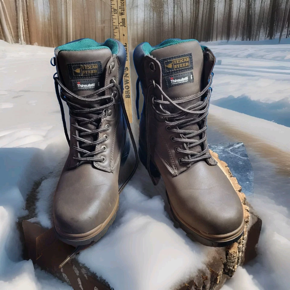 TEXAS STEER MARTINUS Men's US 9 Insulated Brown 9" Tall Oil Resistant Boots.OBO - Image 1 of 4