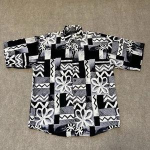 Monzini Collection Moda Italy Men's Medium Abstract Short Sleeve Button Shirt - Picture 1 of 7