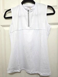 Polo Garb Youth Blanco Sin Mangas Performance XL Con Cremallera Frontal y Protección Solar - Imagen 1 de 6