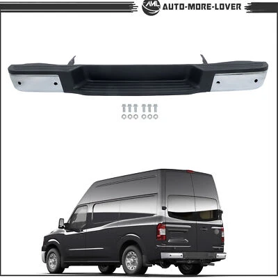 后保险杠组件镀铬带传感器适用于日产 NV1500 NV2500 2012-2021 — 第 1/4 张图片