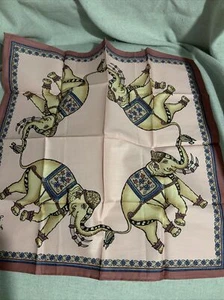 JIM THOMPSON Thai Silk Scarf Elephants NEW In Envelope 16 X 16 - Picture 1 of 6