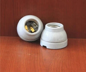 2x E27-Sockel, Lampenfassung, Porzellan, Keramik Fassung Light Socket, - Picture 1 of 6
