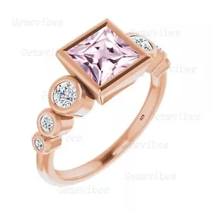 Pink Morganite Ring For Women 925 Sterling Silver Handmade Ring Gift For Her - Picture 1 of 5