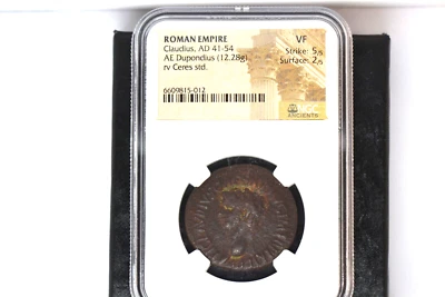 Claudius I (AD 41-54). AE dupondius (30mm, 12.28 gm, 12h). NGC VF 5/5 - 2/5 - Image 1 of 4