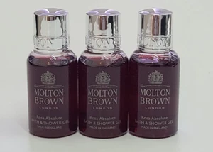 Molton Brown Bath & Shower Gel Rosa Absolute Travel Size 1 fl oz Set of 3 - Picture 1 of 10