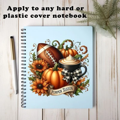 Pegatina/calcomanía transparente de fútbol de temporada de calabaza UV DTF Foto 1 de 4