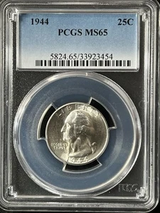 1944 25C Washington Quarter Dollar PCGS MS65 33923454 - Picture 1 of 2