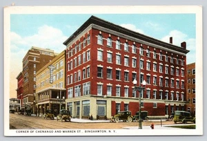 Chenango und Warren Street Binghamton NY unbespielt WB Postkarte (K033) - Bild 1 von 2