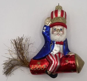 Uncle Sam Ornament Weihnachten mundgeblasenes Glas 2000 - Bild 1 von 10