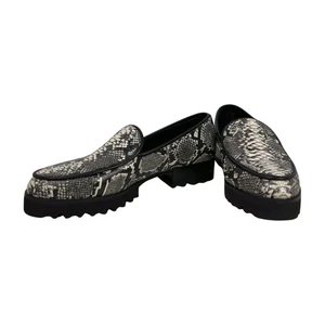 Donald Pliner Elen Leder schwarz & weiß Schlangenmuster Stollensohle spitz Loafer 6 - Bild 1 von 8