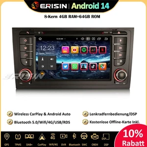 DAB+Android 14 Autoradio GPS CarPlay DVD Wifi 64GB FM für Audi A6 S6 RS6 Allroad - Bild 1 von 16